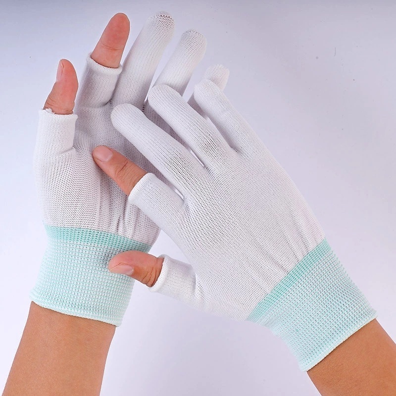 Găng Tay Nylon Nam Nữ Màu Hoa Chống Trơn Trượt Chống Mài Mòn Thoáng Khí Mỏng Lao Động Prote