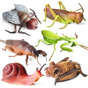 Mô hình mô phỏng động vật trẻ em nhận thức nhào nhạc cao su mềm dơi bọ ngựa ruồi ốc đất chó côn trùng đồ chơi