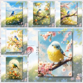 MOZI✨40 * 50cm / 30 * 40cm Con chim tranh tô màu theo số bộ tô màu theo số tranh sơn dầu số hoá Chim Tự Làm Tranh Sơn Dầu Kỹ Thuật Số Vẽ Tay Tranh Quà Tặng Sinh Nhật Tô Màu Tranh Làm Đầy Tranh Acrylic Tranh Trang Trí Tranh Quà Tặng Sáng Tạo