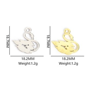 10 chiếc Kim cương giả đầy màu sắc thời trang dát quyến rũ tạo kiểu thiên nga nhỏ gọn dễ thương, Mặt dây chuyền hợp kim thanh lịch sáng bóng cho chuỗi xương đòn DIY, vòng cổ, vòng tay, bông tai và trang trí đám cưới