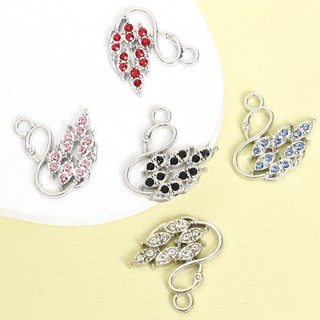 10 chiếc Kim cương giả đầy màu sắc thời trang dát quyến rũ tạo kiểu thiên nga nhỏ gọn dễ thương, Mặt dây chuyền hợp kim thanh lịch sáng bóng cho chuỗi xương đòn DIY, vòng cổ, vòng tay, bông tai và trang trí đám cưới