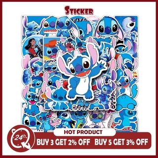 Bộ 50 Phim Hoạt Hình Disney Hoạt Hình Stitch Chống Thấm Nước Notebook Miếng Dán Trẻ Em Quà Tặng Sinh Nhật