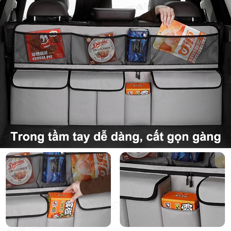 Túi đựng đồ SEAMETAL túi đựng đồ cốp xe ô tô Túi Đựng Đồ Bằng Vải Oxford Sức Chứa Lớn Đa Năng Có Dây Điều Chỉnh Được Có Thể Gập Lại Cho Cốp Xe Hơi