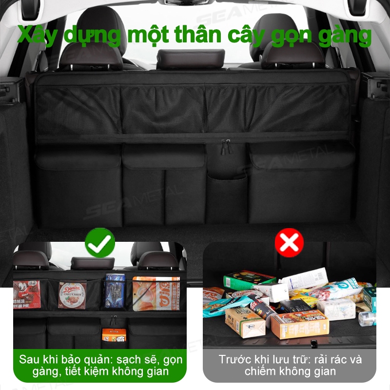 Túi đựng đồ SEAMETAL túi đựng đồ cốp xe ô tô Túi Đựng Đồ Bằng Vải Oxford Sức Chứa Lớn Đa Năng Có Dây Điều Chỉnh Được Có Thể Gập Lại Cho Cốp Xe Hơi