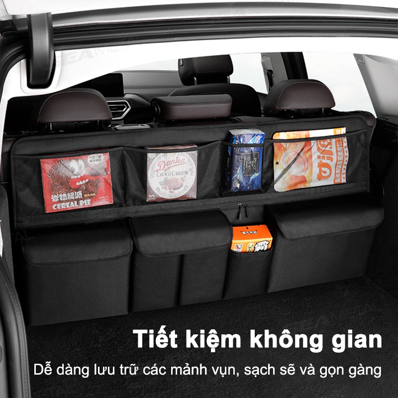 Túi đựng đồ SEAMETAL túi đựng đồ cốp xe ô tô Túi Đựng Đồ Bằng Vải Oxford Sức Chứa Lớn Đa Năng Có Dây Điều Chỉnh Được Có Thể Gập Lại Cho Cốp Xe Hơi