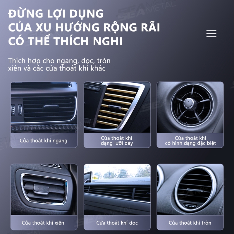 Hộp đựng đồ ô tô SEAMETAL cửa thoát khí ô tô, túi đựng điện thoại di động đa chức năng bằng da