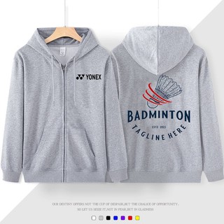 Áo Hoodie cầu lông Yonex mới Xuân Thu 2024 dành cho nam và nữ, Huấn luyện thoáng khí và thoải mái, Áo khoác dây kéo thể thao