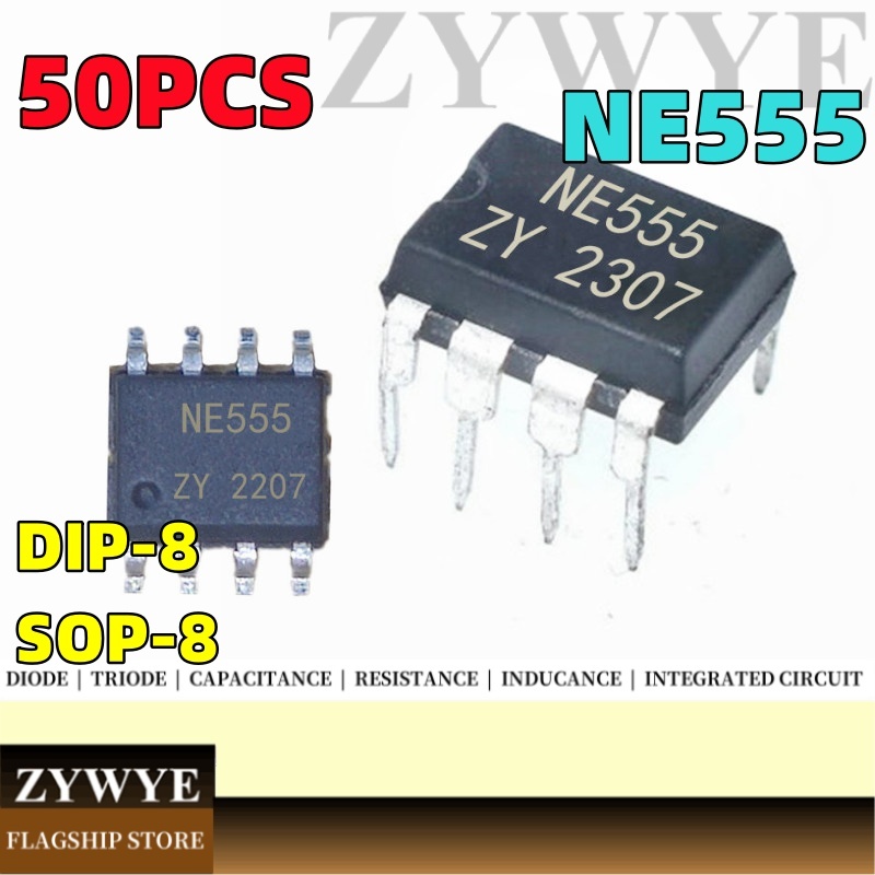 Bộ 50 NE555 NE555P NE555N In-Line DIP8 Hẹn Giờ Chip 555 Chip IC Mạch ...