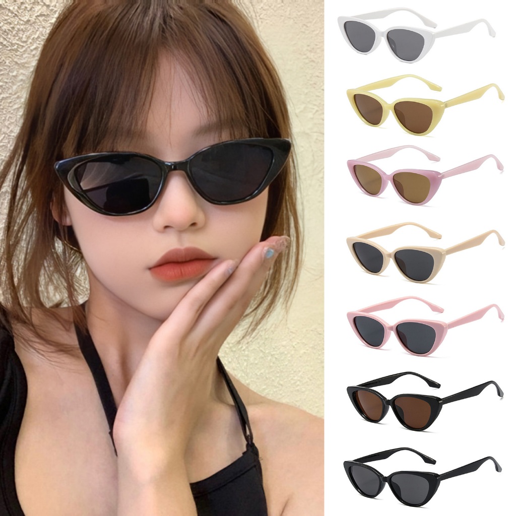 Kính râm Khung mắt mèo UV400 Ống kính bảo vệ 6 màu có sẵn Y2K Thời trang Hip Hop Retro Unisex