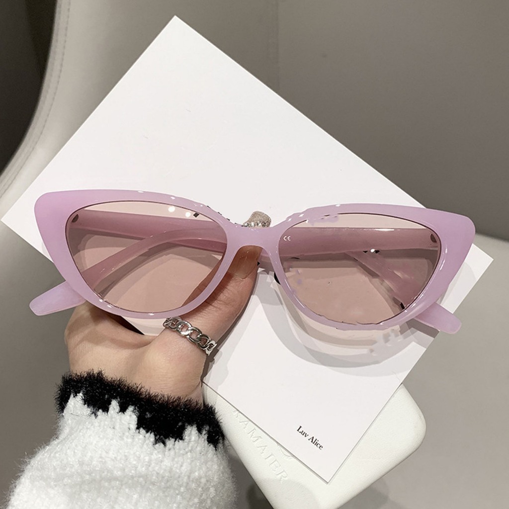 Kính râm Khung mắt mèo UV400 Ống kính bảo vệ 6 màu có sẵn Y2K Thời trang Hip Hop Retro Unisex