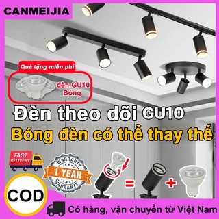 CANMEIJIA Đèn Led theo dõi GU10 Trọn bộ Đèn đường ray tuyến tính Đèn chiếu sáng COB Bóng đèn có thể thay thế Đèn trần Led nhôm Đèn trong nhà hiện đại cho cửa hàng phòng khách Trang trí học tập