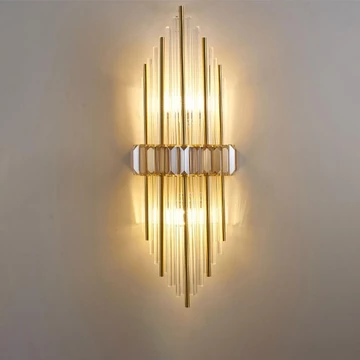 Đèn tường LED pha lê Ánh sáng hiện đại Đèn tường vàng sang trọng Ánh sáng trong nhà Đèn treo tường Trang trí nội thất Phòng ngủ Phòng khách Phòng ngủ Đèn cố định Phòng ăn