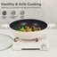 JEETEE Bộ nồi chảo 4 món tráng đá không dính có nắp đậy nấu ăn tiện dụng