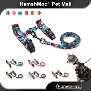 HamshMoc Nhẹ Mèo Dây Xích Bộ Mềm Có Thể Điều Chỉnh Mèo Con Chó Con Vest Có Dây Khóa Bền Cho Mèo Thú Cưng Đi Bộ Phụ Kiện