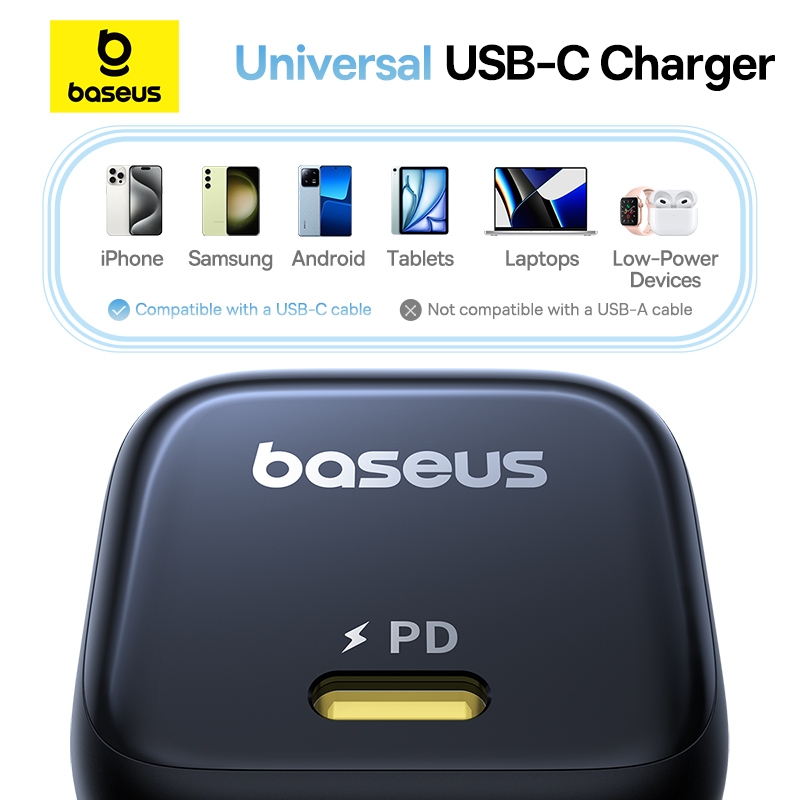 Củ Sạc Nhanh Mini Baseus PicoGo 45W GaN – USB-C, Tương Thích iPhone 14 Pro Max, iPad, Galaxy và Huawe