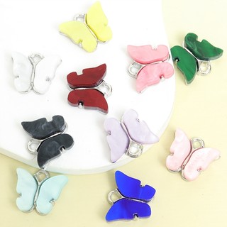 10 Chiếc Quyến Rũ Bướm Acrylic Nhiều Màu Sống Động DIY Xuân Hè Thời Trang Dây Chuyền Bông Tai Móc Khóa Mặt Dây Hợp Kim - Hoàn Hảo Cho Trang Sức Nhà Thiết Kế Và Thủ Công Người Hâm Mộ