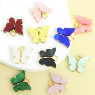 10 Chiếc Quyến Rũ Bướm Acrylic Nhiều Màu Sống Động DIY Xuân Hè Thời Trang Dây Chuyền Bông Tai Móc Khóa Mặt Dây Hợp Kim - Hoàn Hảo Cho Trang Sức Nhà Thiết Kế Và Thủ Công Người Hâm Mộ