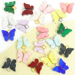 10 Chiếc Quyến Rũ Bướm Acrylic Nhiều Màu Sống Động DIY Xuân Hè Thời Trang Dây Chuyền Bông Tai Móc Khóa Mặt Dây Hợp Kim - Hoàn Hảo Cho Trang Sức Nhà Thiết Kế Và Thủ Công Người Hâm Mộ