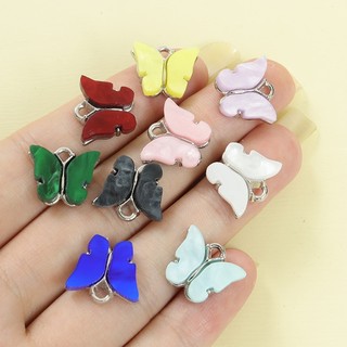 10 Chiếc Quyến Rũ Bướm Acrylic Nhiều Màu Sống Động DIY Xuân Hè Thời Trang Dây Chuyền Bông Tai Móc Khóa Mặt Dây Hợp Kim - Hoàn Hảo Cho Trang Sức Nhà Thiết Kế Và Thủ Công Người Hâm Mộ