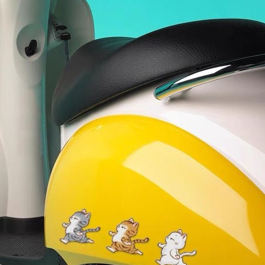 Miếng dán hoạt hình cho mèo trang trí ô tô, xe máy, mèo dễ thương, miếng dán phản quang để sửa đổi vẻ đẹp, miếng dán trang trí chống thấm nước cho xe điện