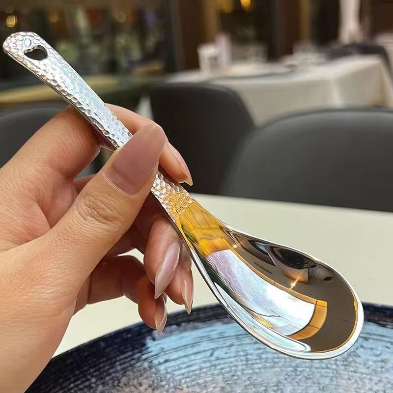 N2hao Ngọc Trai Tay Cầm Thìa Inox Khuấy Thìa Kem Bánh Món Tráng Miệng Thìa Thanh Phụ Kiện Nhà Bếp Đảng Dao Kéo Tiện Ích n