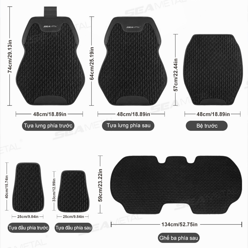 lót ghế ô tô SEAMETAL Flax bọc ghế ô tô đệm ô tô ghế sau 5 chỗ  bọc ghế ô tô Cho Hầu Hết Xe Tải SUV Van