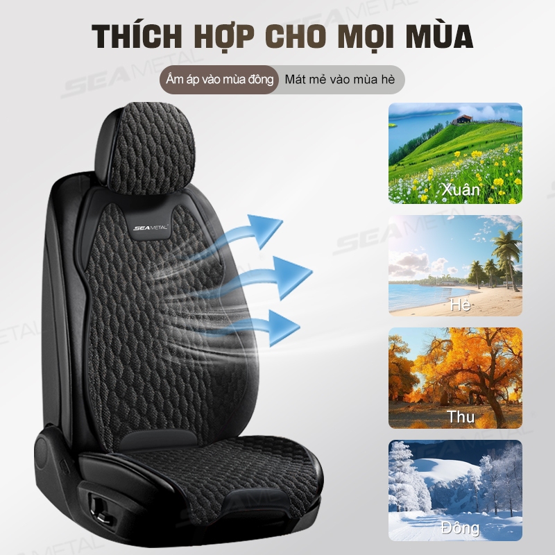 lót ghế ô tô SEAMETAL Flax bọc ghế ô tô đệm ô tô ghế sau 5 chỗ  bọc ghế ô tô Cho Hầu Hết Xe Tải SUV Van