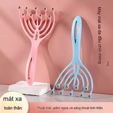 Mới Cầm Tay Đầu Máy Mát Xa Chín Móng Vuốt Da Đầu Thư Giãn Spa Massage Sâu 9 Hạt Lược Massage Chống Căng Thẳng Đầu Da Massage Thư Giãn Da Bóng Thép Di Động Lược