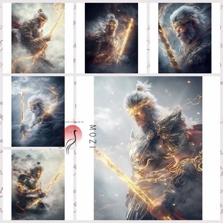 MOZI✨40 * 50cm / 30 * 40cm černý mýtus wukong tranh tô màu theo số tranh số hóa bộ tô màu theo sốThần thoại đen Goku tự làm Tranh sơn dầu kỹ thuật số Vẽ tay Tranh vẽ tay Quà tặng sinh nhật Tranh tô màu Tranh làm đầy Tranh Acrylic Tranh trang trí