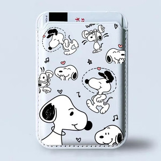 Giá đỡ thẻ ví họa tiết chó Snoopy toàn màn hình cho iPhone 15pro 15promax 14 14promax 14pro 16 16 plus 16 Pro Max