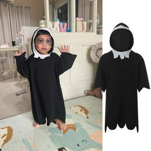5-7 Tuổi Trẻ Em Bé Trai / Bé Gái Halloween Người Vô Diện Ma Cosplay Trang Phục Dài Tay Có Mũ Trùm Đầu Mũi Đen