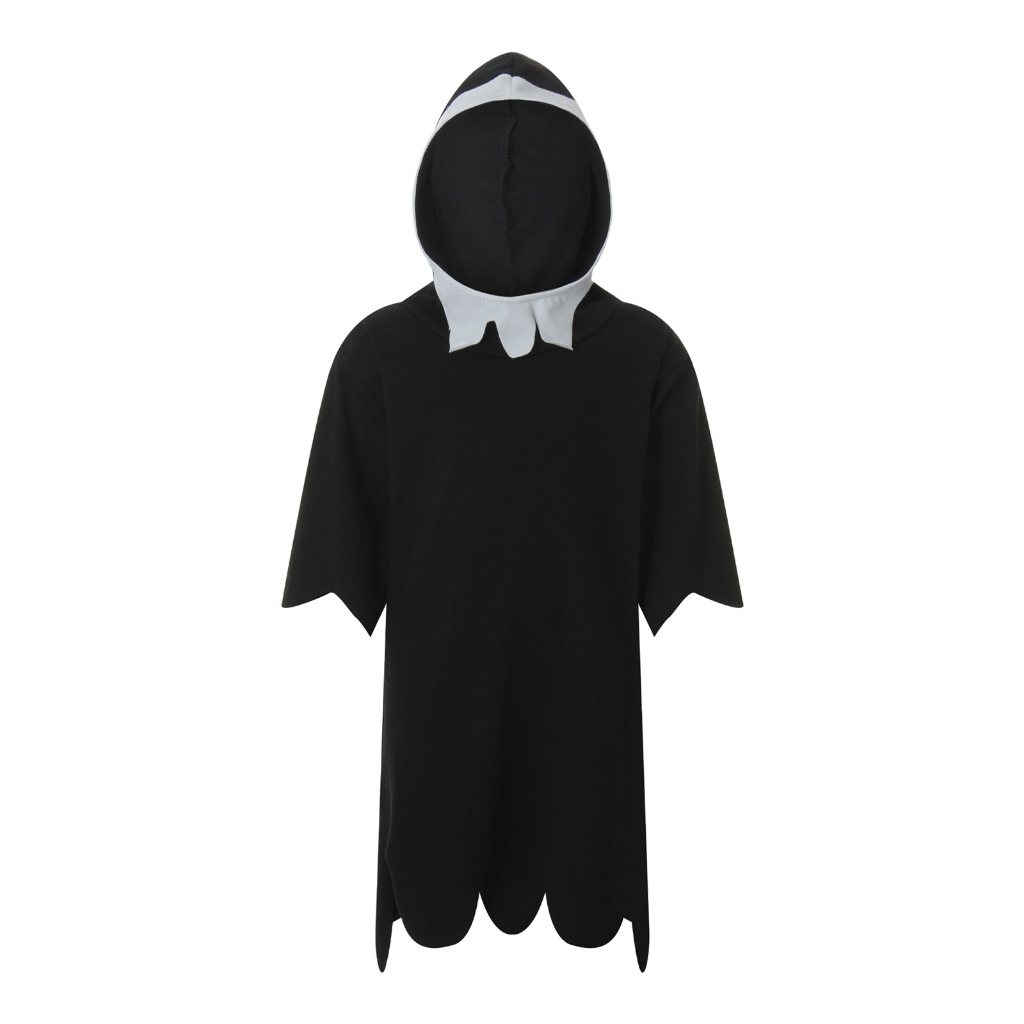 5-7 Tuổi Trẻ Em Bé Trai / Bé Gái Halloween Người Vô Diện Ma Cosplay Trang Phục Dài Tay Có Mũ Trùm Đầu Mũi Đen