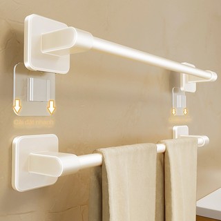 Giá Đỡ Khăn Tắm Bằng Nhôm Màu Trắng Không Cần Khoan Tiện Dụng Cho Nhà Tắm Towel rack【Chiosala12】