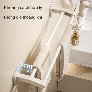 Giá Đỡ Khăn Tắm Bằng Nhôm Màu Trắng Không Cần Khoan Tiện Dụng Cho Nhà Tắm Towel rack【Chiosala12】