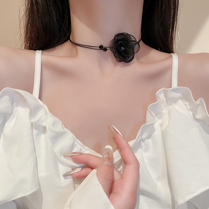 Organza hoa pha lê nhân tạo choker cổ điển khí chất thời trang cá tính cổ thích hợp ánh sáng sang trọng mọi thứ vòng cổ
