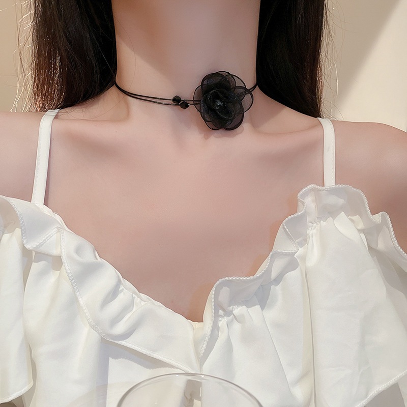 Organza hoa pha lê nhân tạo choker cổ điển khí chất thời trang cá tính cổ thích hợp ánh sáng sang trọng mọi thứ vòng cổ