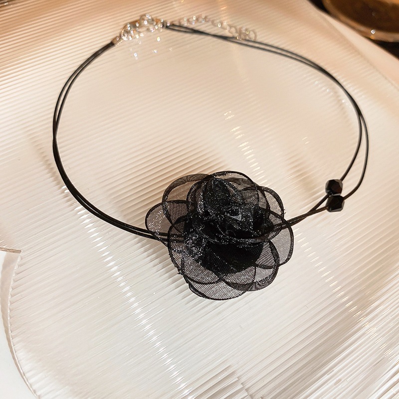 Organza hoa pha lê nhân tạo choker cổ điển khí chất thời trang cá tính cổ thích hợp ánh sáng sang trọng mọi thứ vòng cổ
