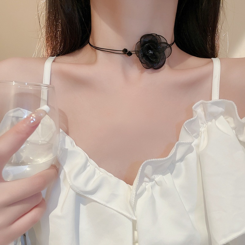 Organza hoa pha lê nhân tạo choker cổ điển khí chất thời trang cá tính cổ thích hợp ánh sáng sang trọng mọi thứ vòng cổ