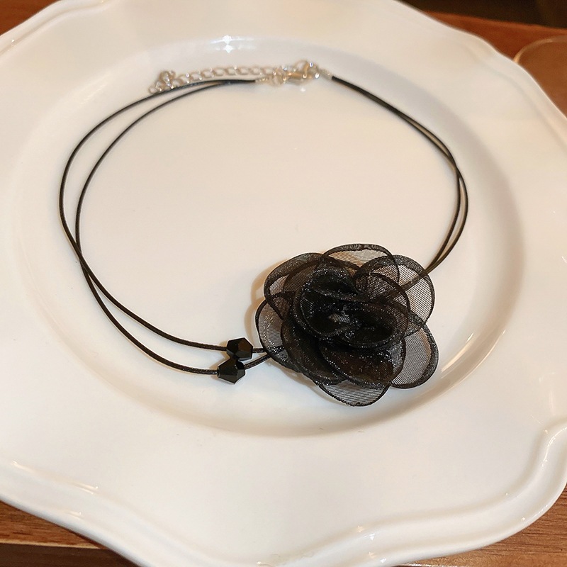 Organza hoa pha lê nhân tạo choker cổ điển khí chất thời trang cá tính cổ thích hợp ánh sáng sang trọng mọi thứ vòng cổ