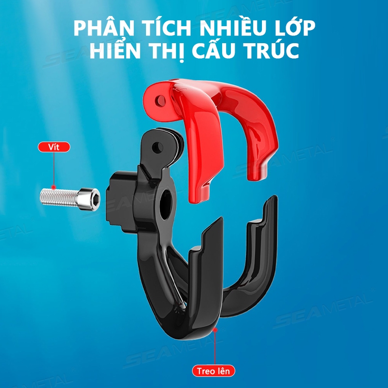 móc xe máy treo đồ SEAMETAL móc đôi xe máy móc treo xe đạp điện móc treo đồ đa năng xe máy chân chống xe máy