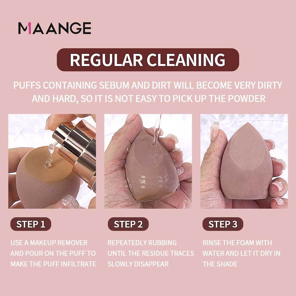 Mút Trang Điểm MAANGE Kèm Hộp Đựng Mút Xốp Trang Điểm M5853