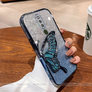 Ốp Lưng Cho OPPO F11 Pro F11 Mạ Điện Lấp Lánh Vỏ Điện Thoại Silicon Thẩm Mỹ Miếng Dán Bướm TPU Mềm