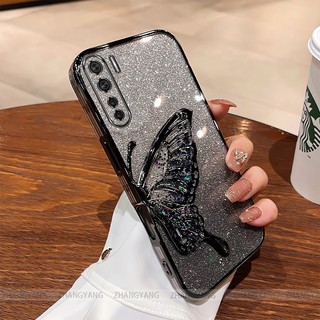 Ốp Lưng Cho OPPO reno 3 Mạ Điện Lấp Lánh Vỏ Điện Thoại Silicon Thẩm Mỹ Miếng Dán Bướm TPU Mềm