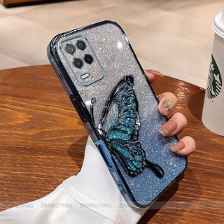 Ốp Lưng Cho Realme 8 4G Realme 8 5G Realme 8 pro Mạ Điện Lấp Lánh Vỏ Điện Thoại Silicon Thẩm Mỹ Miếng Dán Bướm TPU Mềm