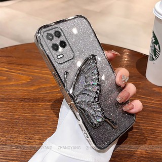 Ốp Lưng Cho Realme 8 4G Realme 8 5G Realme 8 pro Mạ Điện Lấp Lánh Vỏ Điện Thoại Silicon Thẩm Mỹ Miếng Dán Bướm TPU Mềm