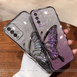 Ốp Lưng Cho Redmi 9T Mạ Điện Lấp Lánh Vỏ Điện Thoại Silicon Thẩm Mỹ Miếng Dán Bướm TPU Mềm