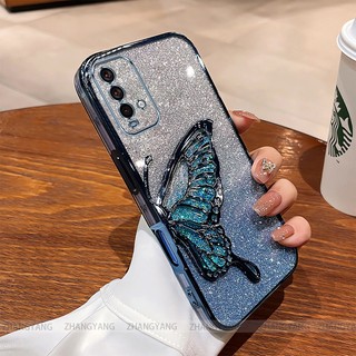 Ốp Lưng Cho Redmi 9T Mạ Điện Lấp Lánh Vỏ Điện Thoại Silicon Thẩm Mỹ Miếng Dán Bướm TPU Mềm