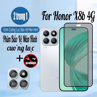 Kính cường lực bảo vệ màn hình chống nhìn trộm 2 trong 1 cho Honor X8b X7b 4G Phim chống gián điệp & Phim ống kính máy ảnh chất lượng cao