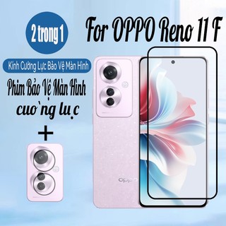 Oppo Reno 11F 5G Kính Cường Lực 2 Trong 1 Bảo Vệ Màn Hình Cho OPPO Reno 11 F 10 Pro Plus 7 4G 5G Phim Bảo Vệ Màn Hình Có Phim Ống Kính Máy Ảnh