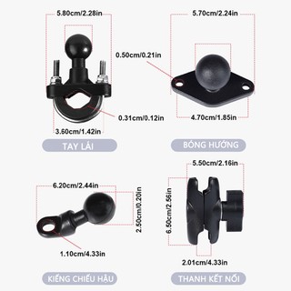 Giá đỡ gắn điện thoại chống sốc SEAMETAL gắn ghi đông, chân gương bảo vệ camera điện thoại